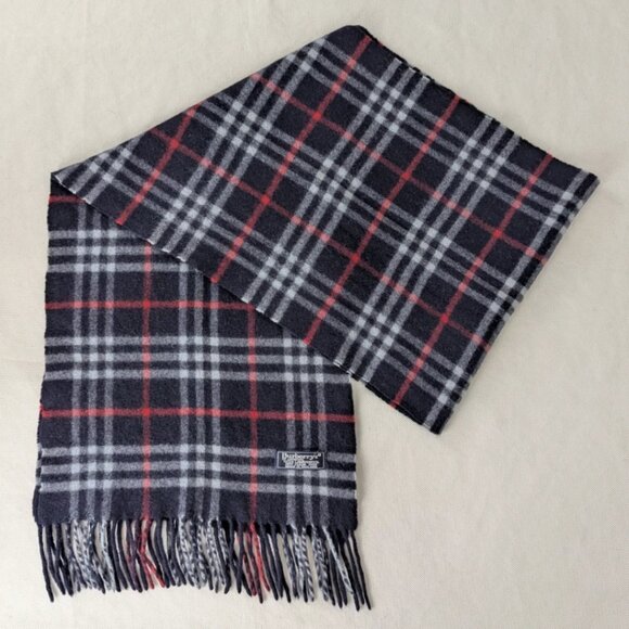 Used Burberry's Scarf Blue – Unisex Lambswool Check – Luxury Warm Winter Fashion - Picture 1 of 7